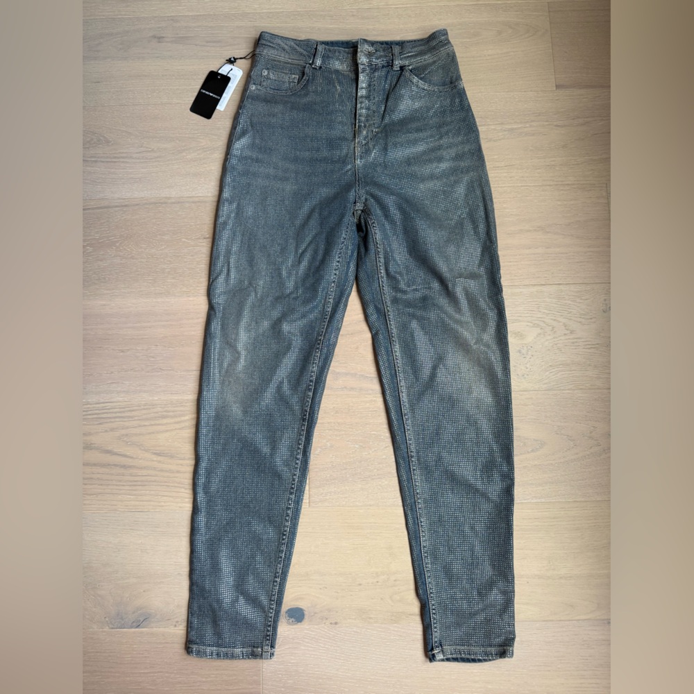 Emporio Armani Straight Leg Jeans in Gray and Blue
